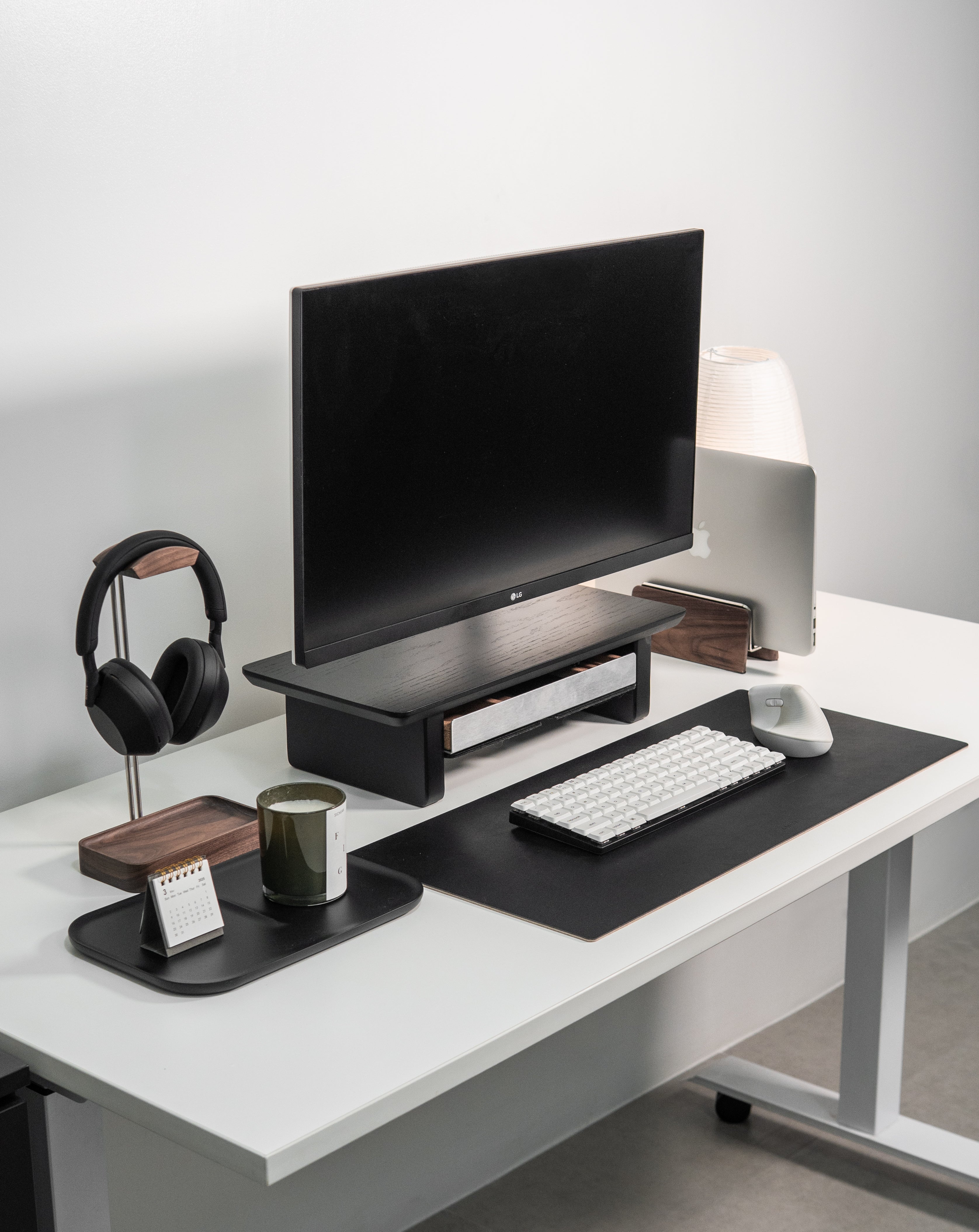 Desk Shelf for Monitor Stand in Black Wood Grovemade Alternative