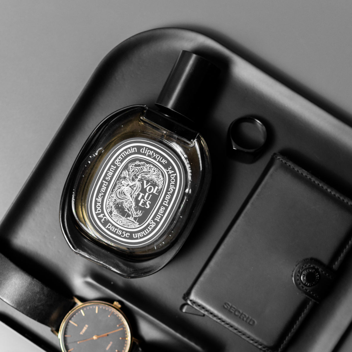 Japandi Catchall Tray Valet | Black Wood