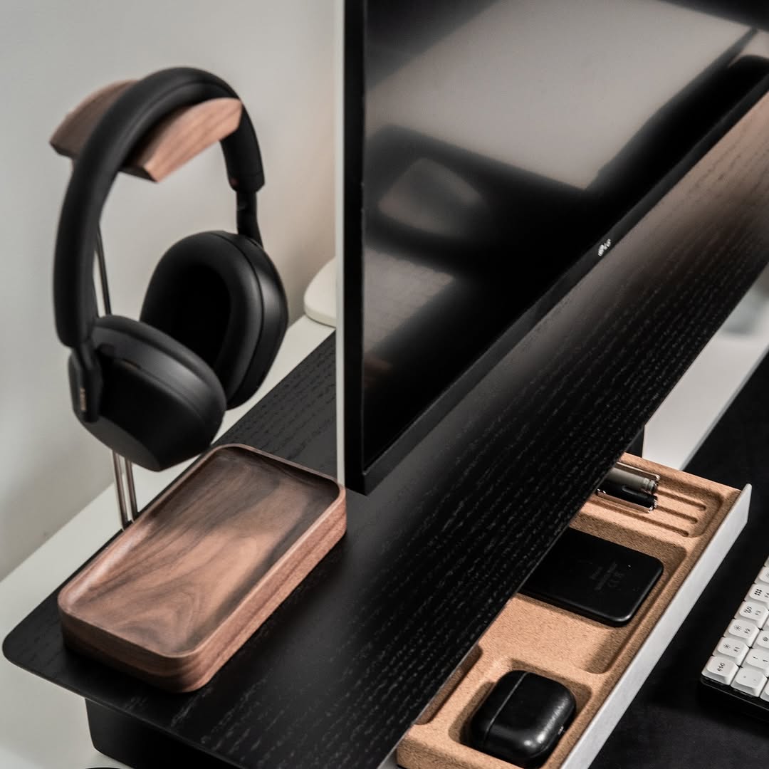 Desk Shelf for Monitor Stand in Black Wood Grovemade Alternative