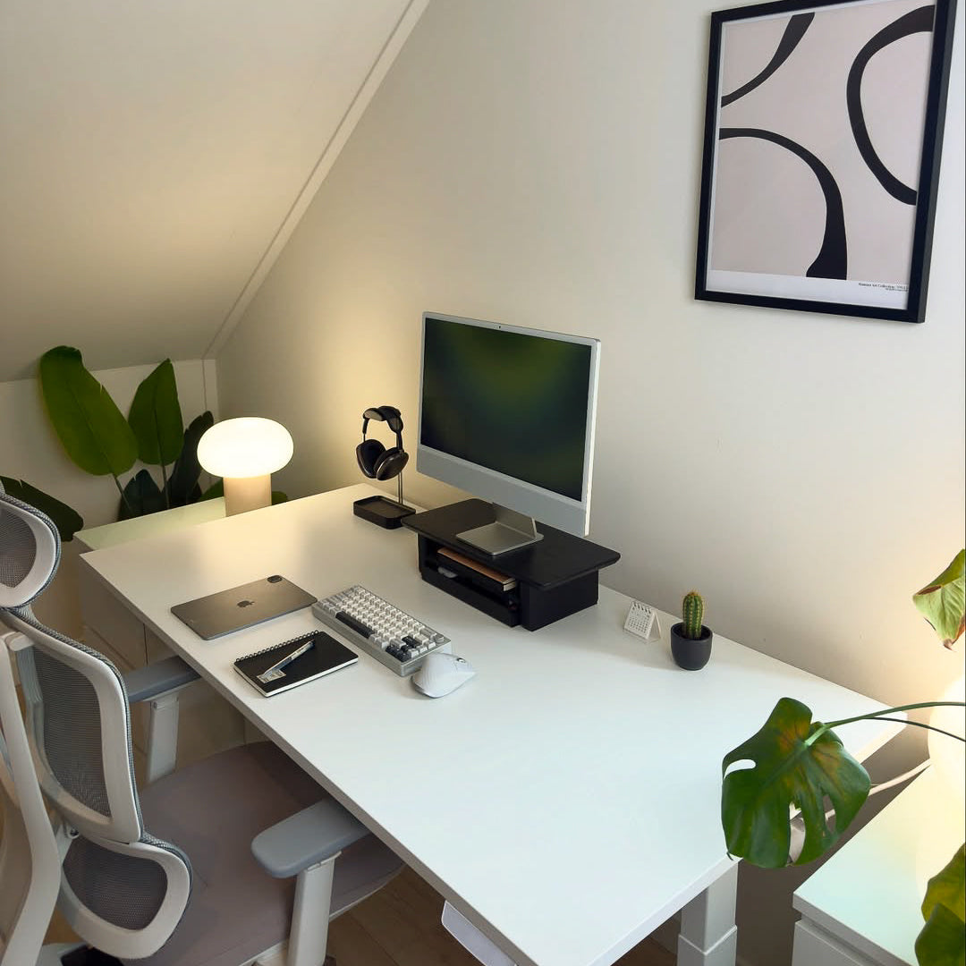 Desk Shelf for Monitor Stand in Black Wood Grovemade Alternative