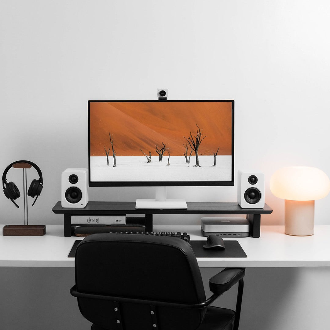 Desk Shelf for Monitor Stand in Black Wood Grovemade Alternative