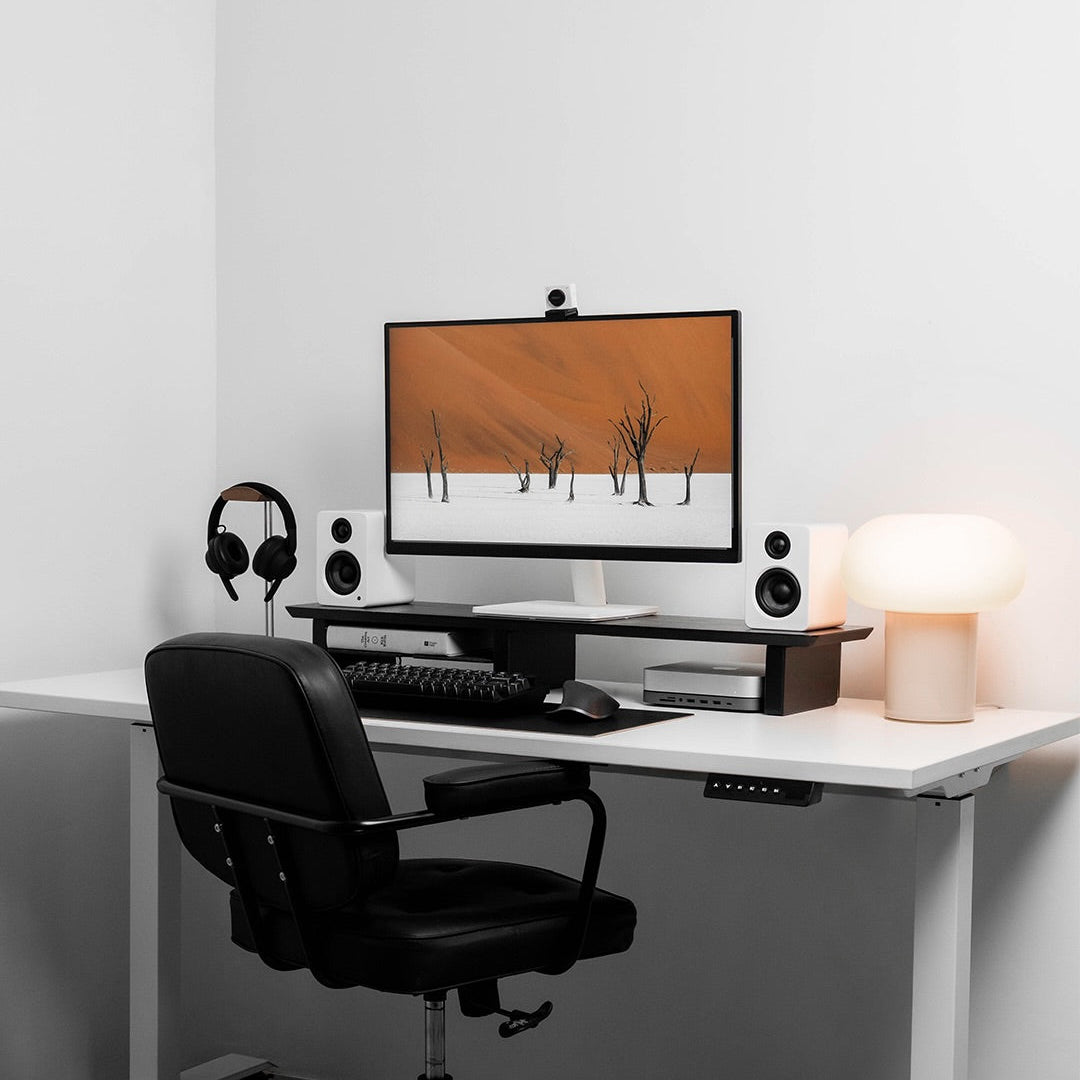 Desk Shelf for Monitor Stand in Black Wood Grovemade Alternative